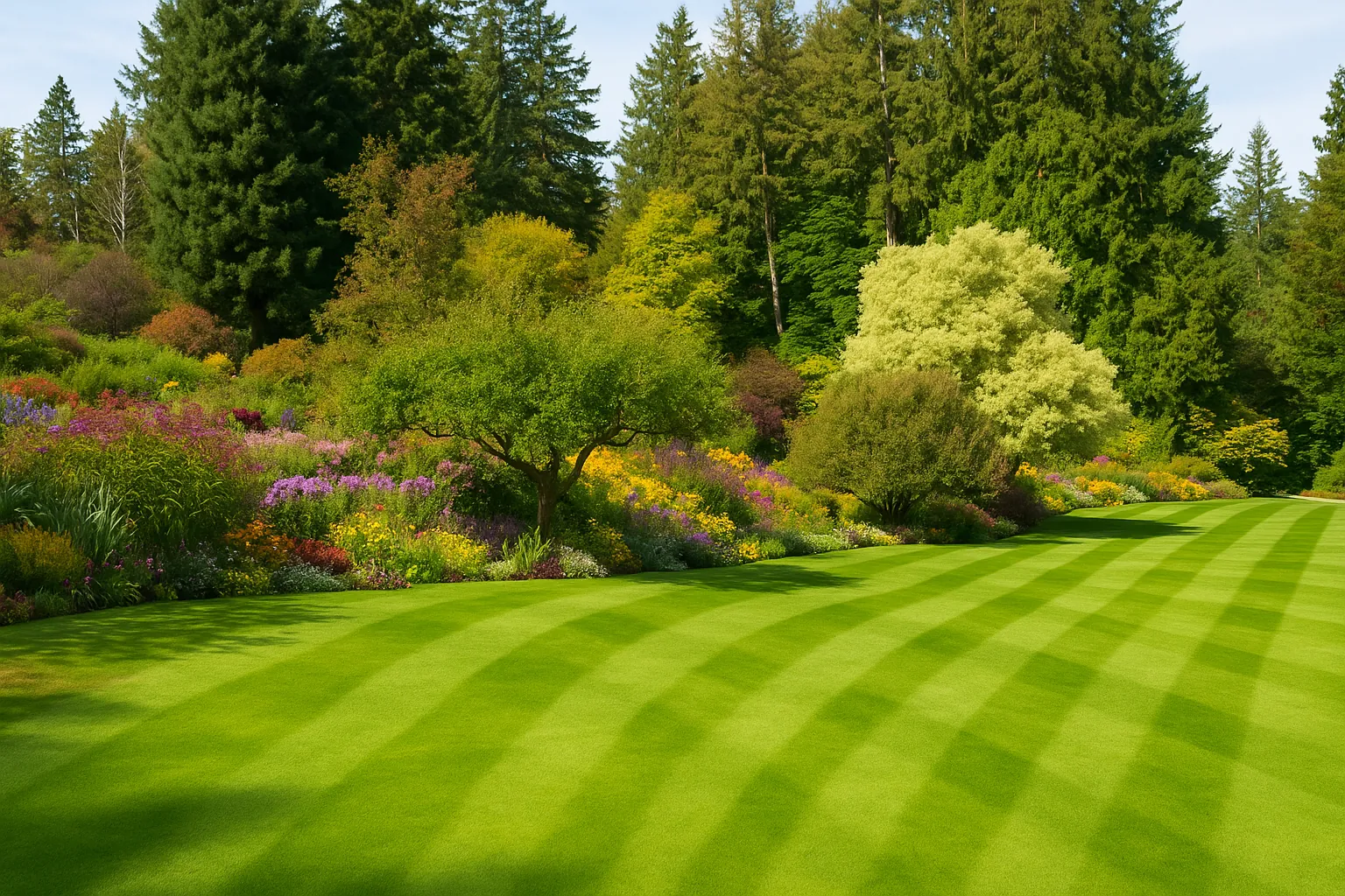 Gepflegter Garten mit Rasen